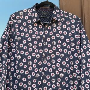 Ted Baker London Blue Floral 🌼 Dress Shirt UK4